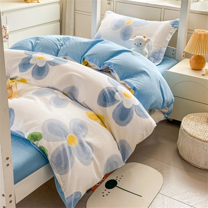 91家纺网 家纺一手货源 找家纺 西域种棉人·千百笠 2025新款全棉纯棉六件套大学生宿舍100%新疆棉花被子被褥一整套枕头床垫三件套 墨雨花朵