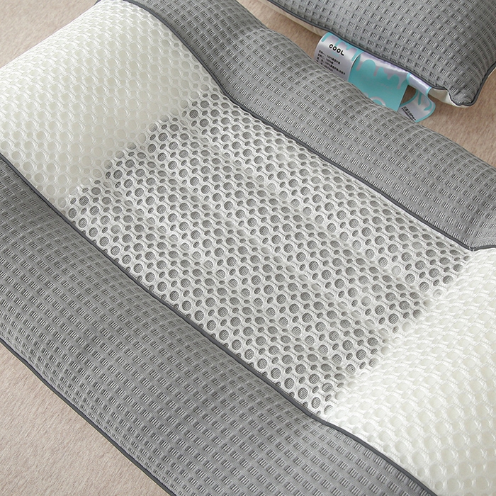 91家纺网 家纺一手货源 找家纺 蝶飞舞 2025新款凉豆豆枕头枕芯凉感丝决明子枕头枕芯 华夫格-灰色 48*74cm