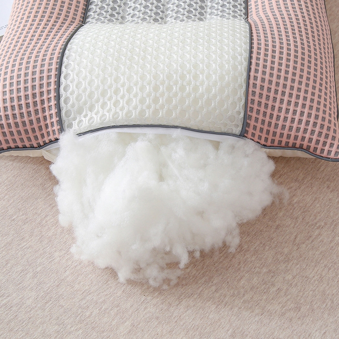 91家纺网 家纺一手货源 找家纺 蝶飞舞 2025新款凉豆豆枕头枕芯凉感丝决明子枕头枕芯 华夫格-粉色 48*74cm