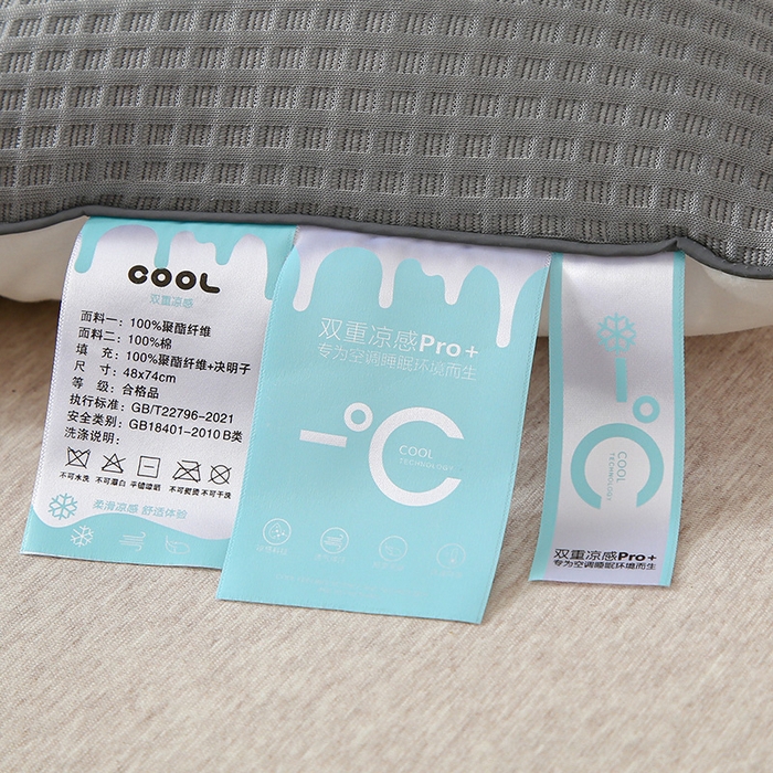 91家纺网 家纺一手货源 找家纺 蝶飞舞 2025新款凉豆豆枕头枕芯凉感丝决明子枕头枕芯 华夫格-灰色 48*74cm