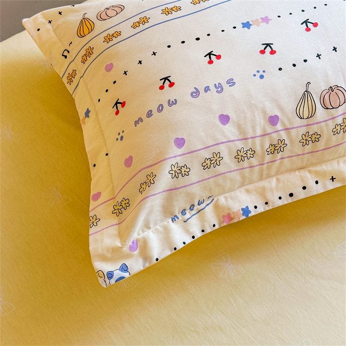 91家纺网 家纺一手货源 找家纺 西域种棉人·千百笠 2025新款全棉纯棉六件套大学生宿舍100%新疆棉花被子被褥一整套枕头床垫三件套 南瓜派对