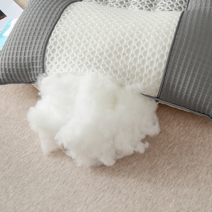 91家纺网 家纺一手货源 找家纺 蝶飞舞 2025新款凉豆豆枕头枕芯凉感丝决明子枕头枕芯 华夫格-灰色 48*74cm