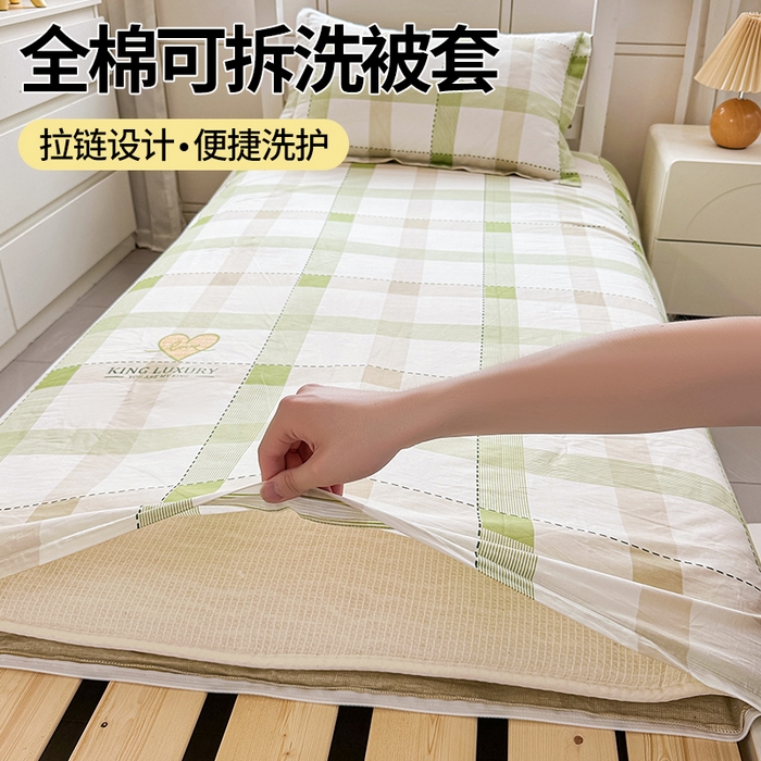 91家纺网 家纺一手货源 找家纺 西域种棉人·千百笠 2025新款全棉纯棉六件套大学生宿舍100%新疆棉花被子被褥一整套枕头床垫三件套 时尚爱意