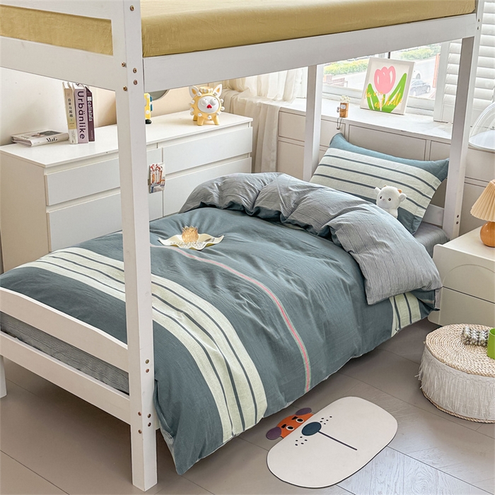 91家纺网 家纺一手货源 找家纺 西域种棉人·千百笠 2025新款全棉纯棉六件套大学生宿舍100%新疆棉花被子被褥一整套枕头床垫三件套 时尚条纹