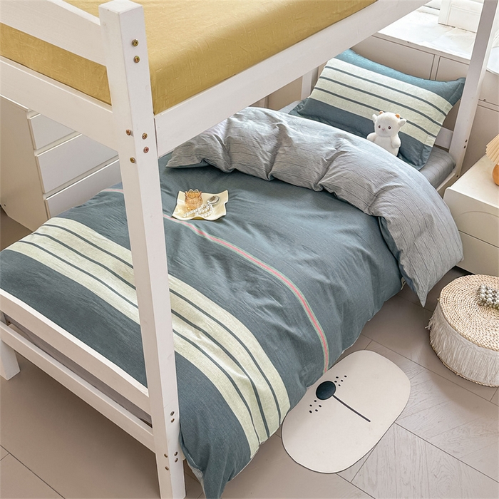 91家纺网 家纺一手货源 找家纺 西域种棉人·千百笠 2025新款全棉纯棉六件套大学生宿舍100%新疆棉花被子被褥一整套枕头床垫三件套 时尚条纹