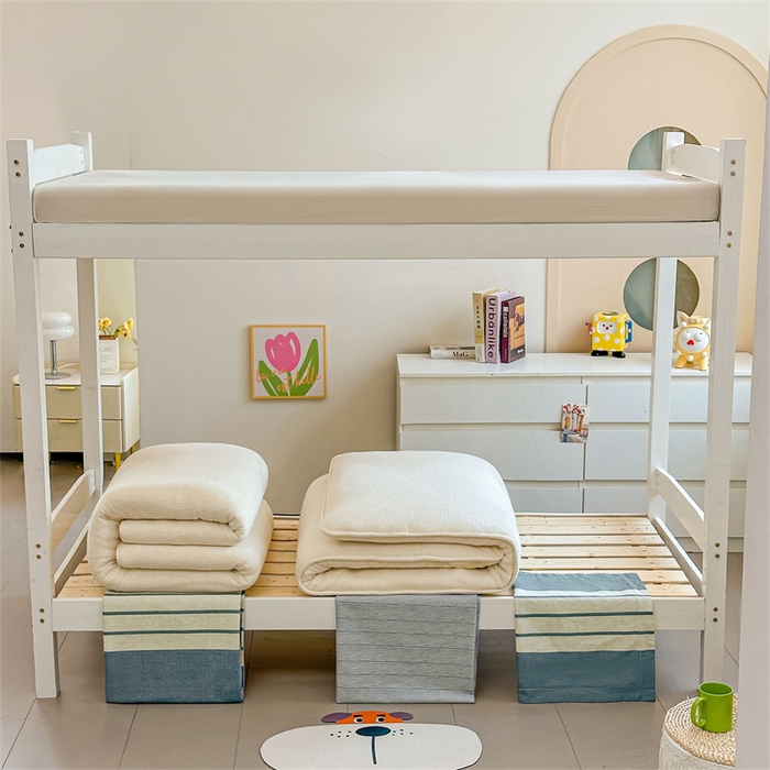 91家纺网 家纺一手货源 找家纺 西域种棉人·千百笠 2025新款全棉纯棉六件套大学生宿舍100%新疆棉花被子被褥一整套枕头床垫三件套 时尚条纹