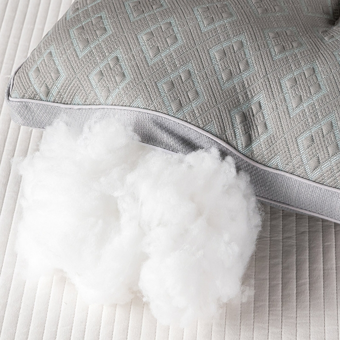 91家纺网 家纺一手货源 找家纺 蝶飞舞 2025新款A类凉感丝黑曼巴风枕头枕芯 保健枕-菱型 48*74cm