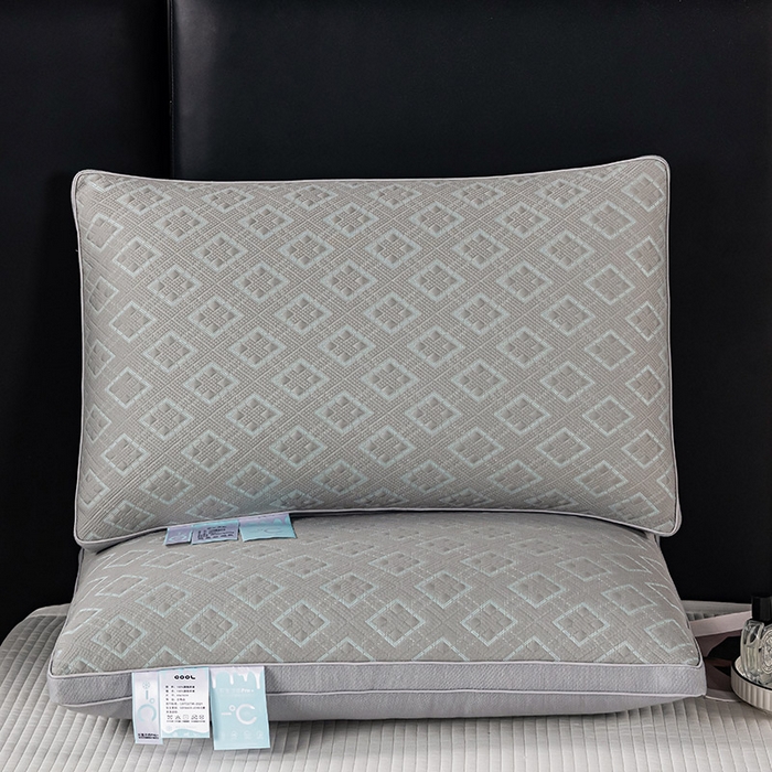 蝶飞舞 2025新款A类凉感丝黑曼巴风枕头枕芯 舒适枕-菱型 48*74cm