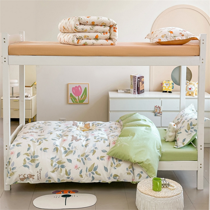 91家纺网 家纺一手货源 找家纺 西域种棉人·千百笠 2025新款全棉纯棉六件套大学生宿舍100%新疆棉花被子被褥一整套枕头床垫三件套 同伴小兔