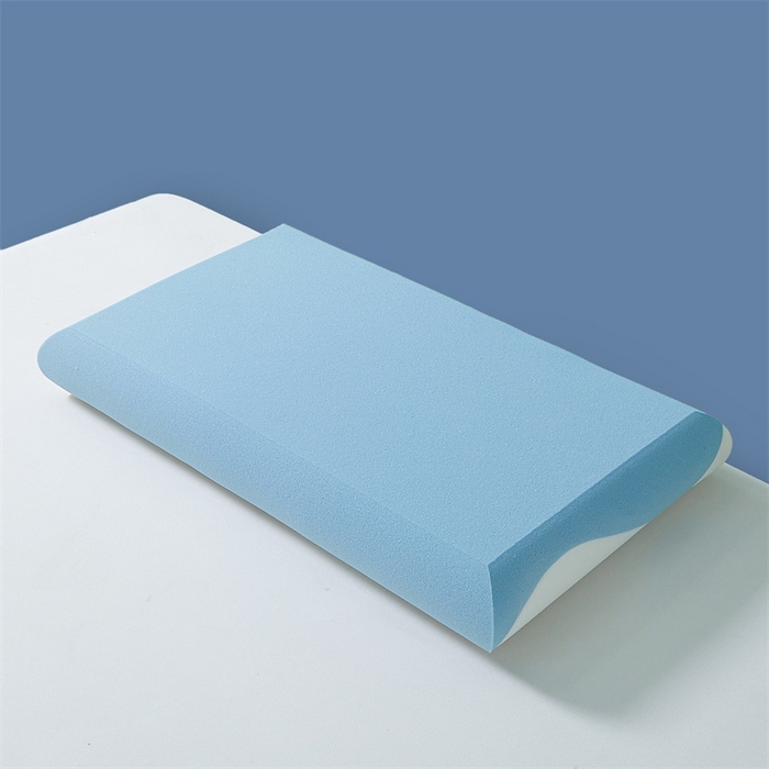 91家纺网 家纺一手货源 找家纺 蝶飞舞 2025新款【源头厂家】零压记忆枕枕头枕芯慢回弹枕 内芯双拼聚氨酯 白+蓝70*42*8cm 记忆枕/不含纸盒