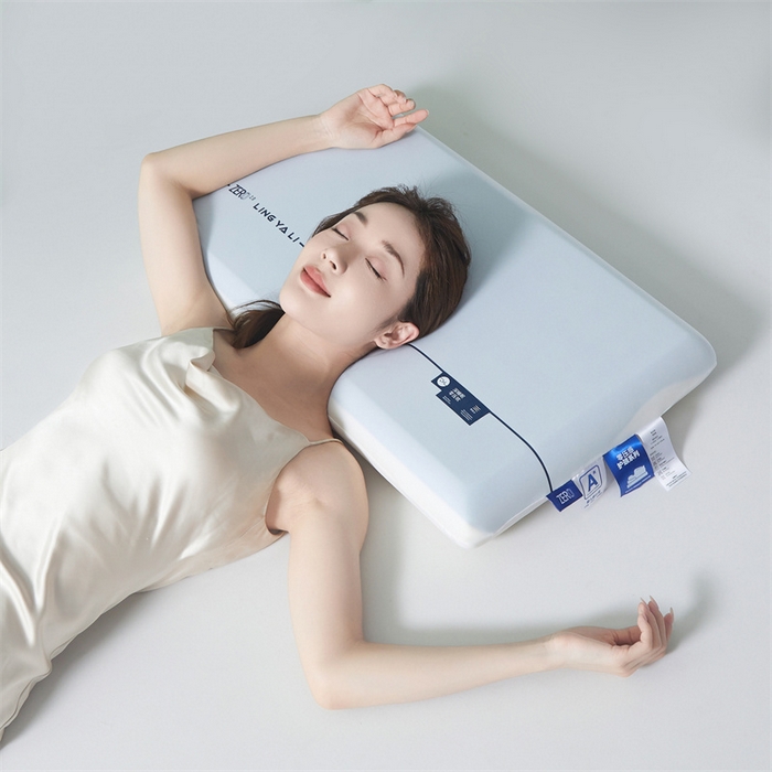 蝶飞舞 2025新款【源头厂家】零压记忆枕枕头枕芯慢回弹枕 内芯双拼聚氨酯 白+蓝70*42*8cm 记忆枕/不含纸盒