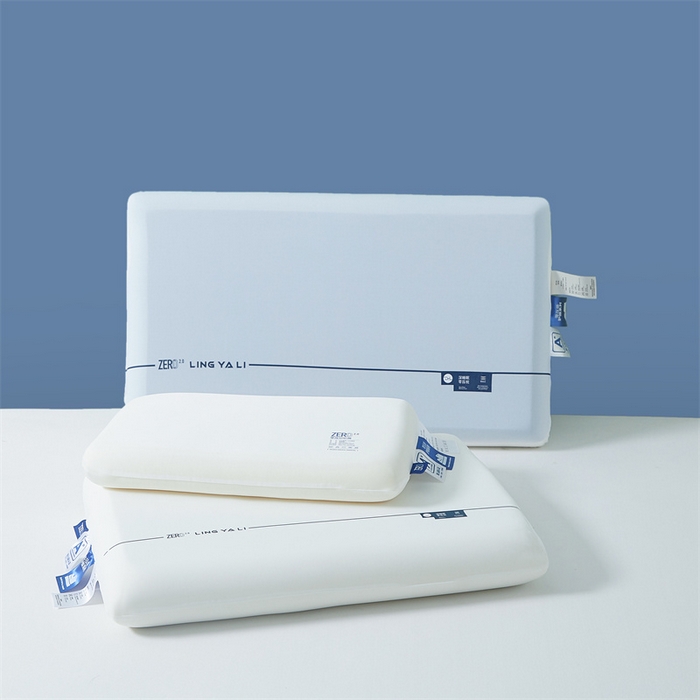 91家纺网 家纺一手货源 找家纺 蝶飞舞 2025新款【源头厂家】零压记忆枕枕头枕芯慢回弹枕 内芯双拼聚氨酯 白+蓝70*42*12cm 记忆枕+纸盒