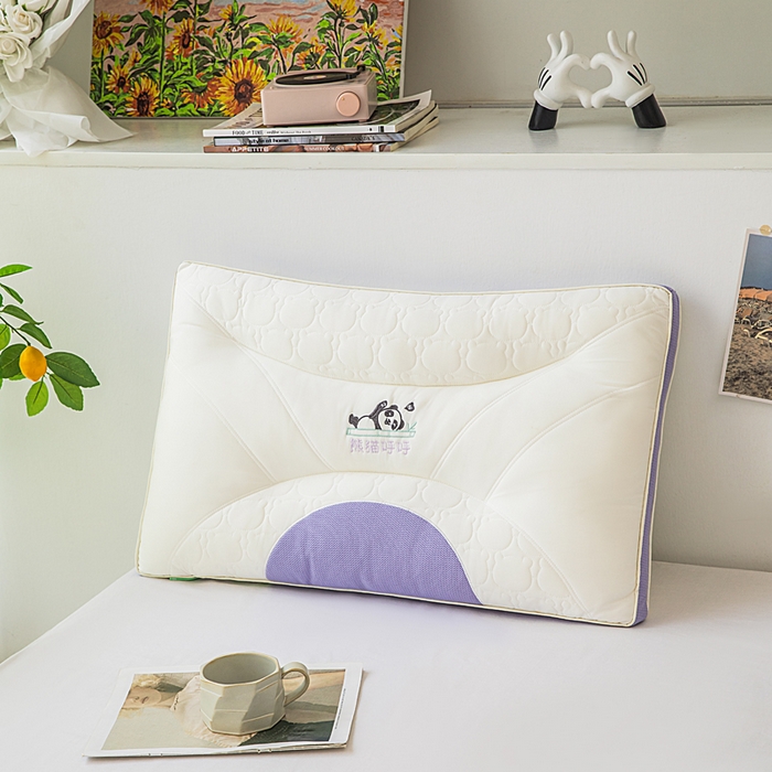 91家纺网 家纺一手货源 找家纺 （总）蝶飞舞 2025新款熊猫呼呼枕头枕芯乳胶层舒适枕枕头枕芯