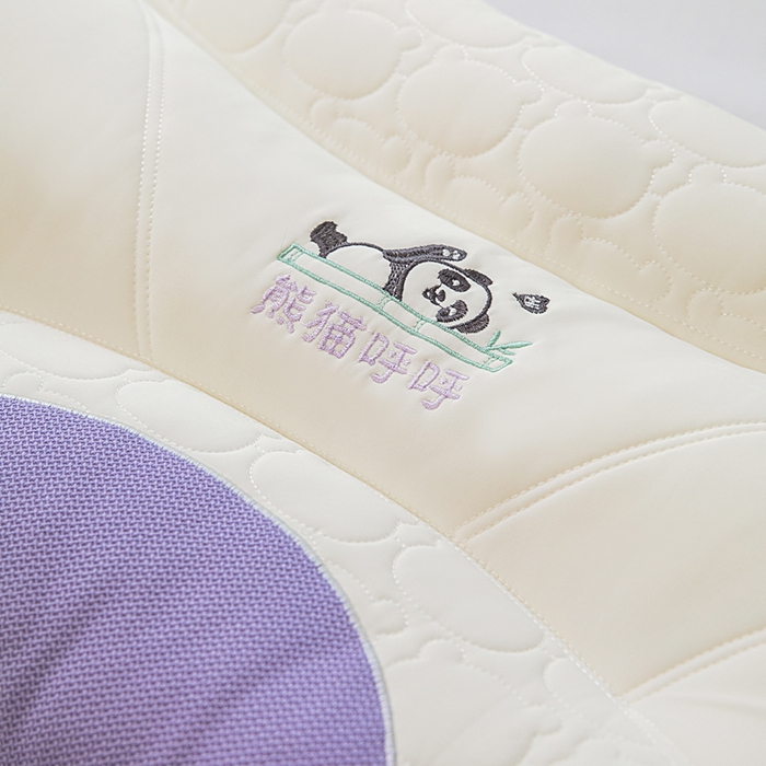 91家纺网 家纺一手货源 找家纺 蝶飞舞 2025新款熊猫呼呼枕头枕芯乳胶层舒适枕枕头枕芯 熊猫呼呼-紫色 48*74cm