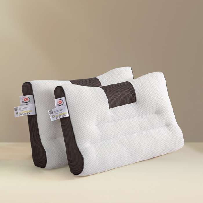 91家纺网 家纺一手货源 找家纺 （总）蝶飞舞 2025新款升级款4D立体针织棉枕芯反弓牵引枕分区护颈椎枕头