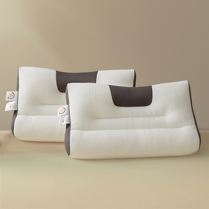 91家纺网 家纺一手货源 找家纺 （总）蝶飞舞 2025新款升级款4D立体针织棉枕芯反弓牵引枕分区护颈椎枕头