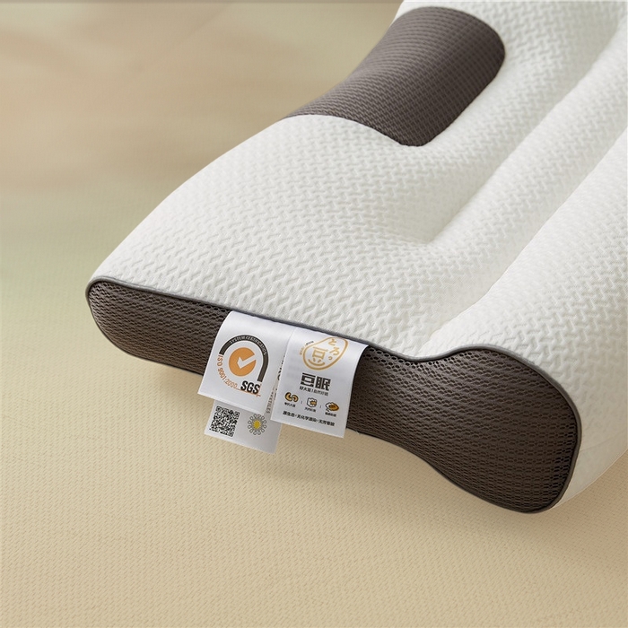 91家纺网 家纺一手货源 找家纺 （总）蝶飞舞 2025新款升级款4D立体针织棉枕芯反弓牵引枕分区护颈椎枕头