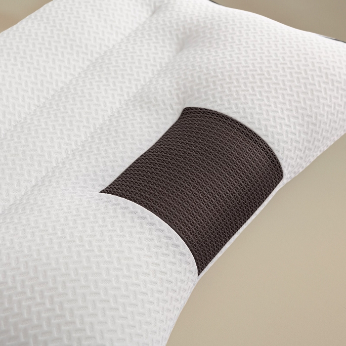 91家纺网 家纺一手货源 找家纺 蝶飞舞 2025新款升级款4D立体针织棉枕芯反弓牵引枕分区护颈椎枕头 4D牵引枕-咖色 45*70cm