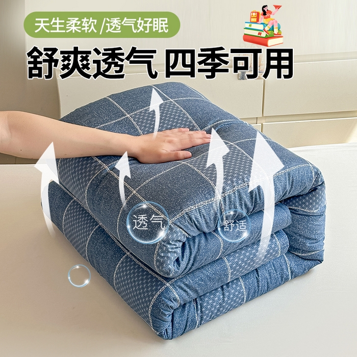 91家纺网 家纺一手货源 找家纺 西域种棉人·千百笠 2025新款全棉纯棉六件套大学生宿舍100%新疆棉花被子被褥一整套枕头床垫三件套 星空艾格