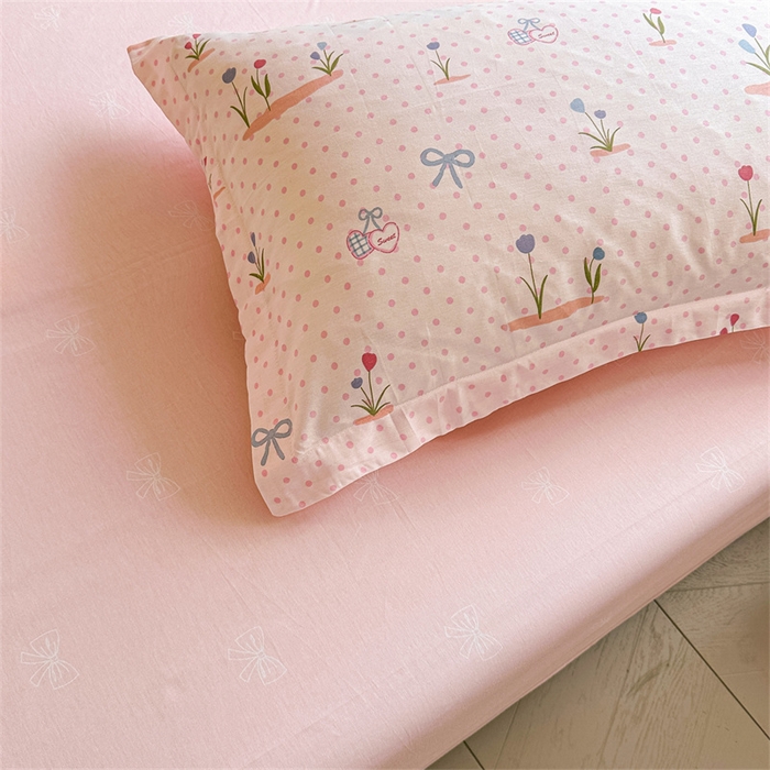 91家纺网 家纺一手货源 找家纺 西域种棉人·千百笠 2025新款全棉纯棉六件套大学生宿舍100%新疆棉花被子被褥一整套枕头床垫三件套 波点乐园-蜜粉