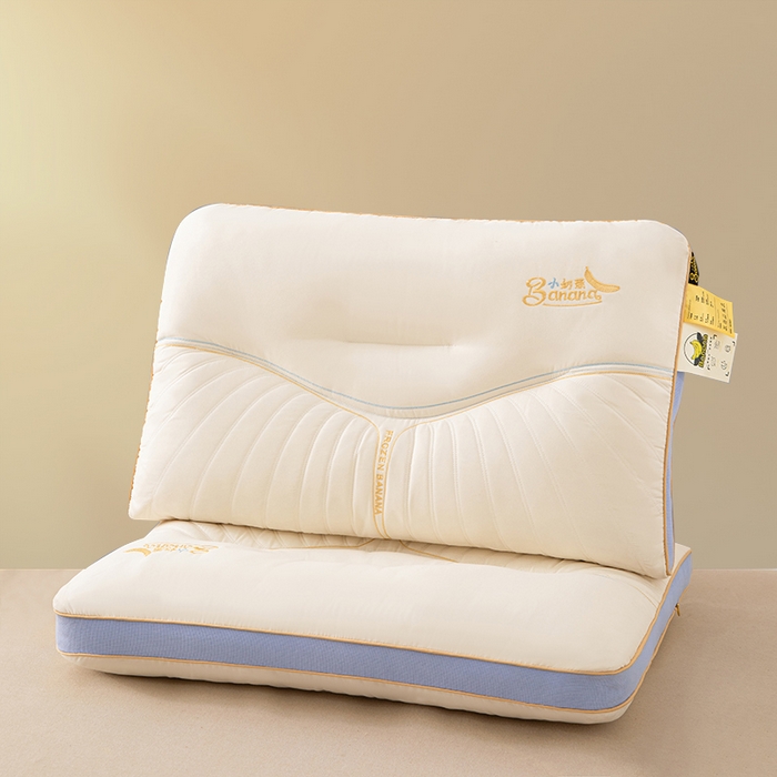 蝶飞舞 2025年新款小奶蕉乳胶层枕头枕芯舒睡枕芯枕头 娇生惯养小奶蕉 小奶蕉-泡泡蓝 48*74cm/800g