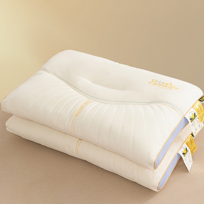 91家纺网 家纺一手货源 找家纺 蝶飞舞 2025年新款小奶蕉乳胶层枕头枕芯舒睡枕芯枕头 娇生惯养小奶蕉 小奶蕉-泡泡蓝 48*74/900g