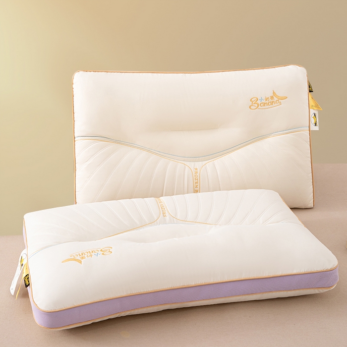 91家纺网 家纺一手货源 找家纺 蝶飞舞 2025年新款小奶蕉乳胶层枕头枕芯舒睡枕芯枕头 娇生惯养小奶蕉 小奶蕉-香蕉紫 48*74cm/800g