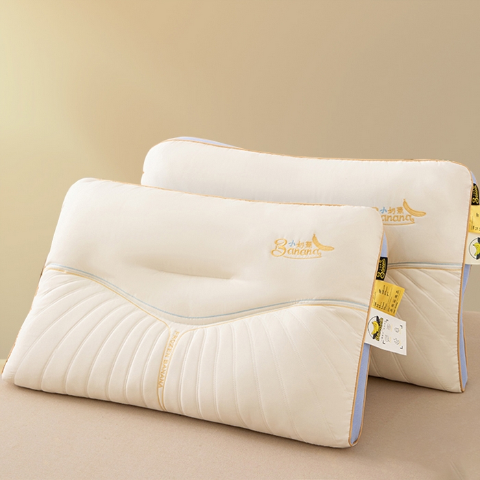 91家纺网 家纺一手货源 找家纺 蝶飞舞 2025年新款小奶蕉乳胶层枕头枕芯舒睡枕芯枕头 娇生惯养小奶蕉 小奶蕉-泡泡蓝 48*74/900g
