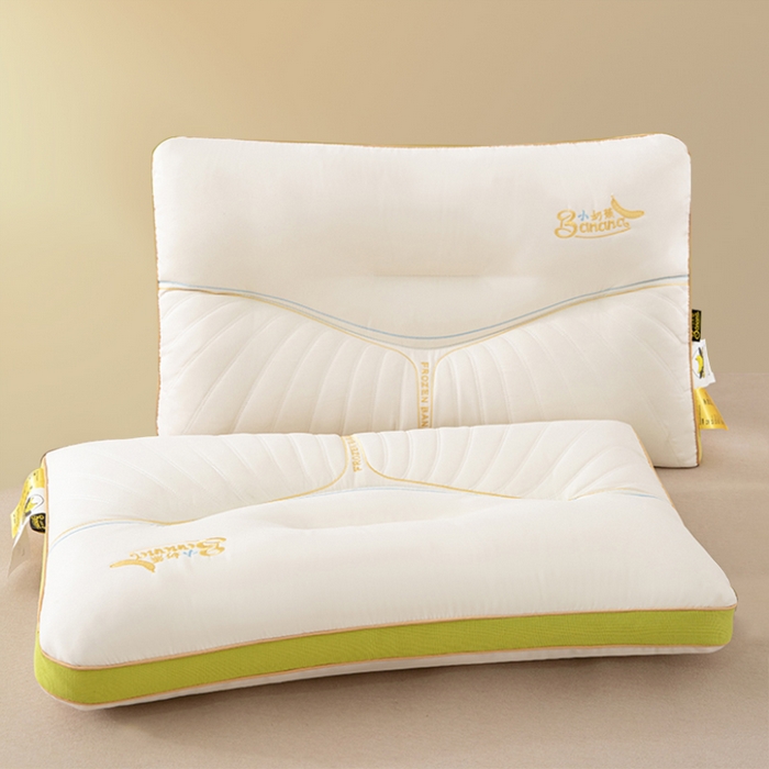 91家纺网 家纺一手货源 找家纺 蝶飞舞 2025年新款小奶蕉乳胶层枕头枕芯舒睡枕芯枕头 娇生惯养小奶蕉 小奶蕉-香芋黄 48*74cm/1000g