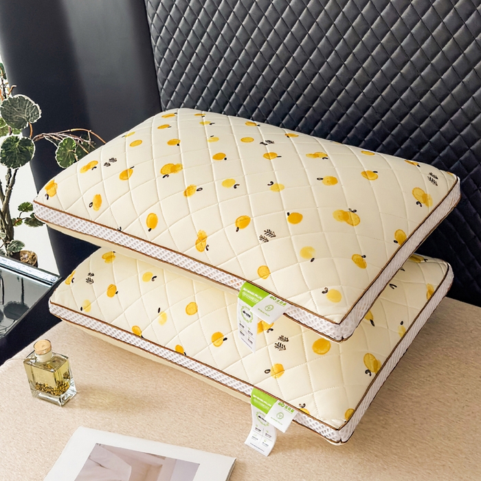 91家纺网 家纺一手货源 找家纺 蝶飞舞 2025新款小清新乳胶冰丝枕头枕芯清凉舒爽枕立体冰丝乳胶枕靓黄 靓黄/1000g 48*74cm