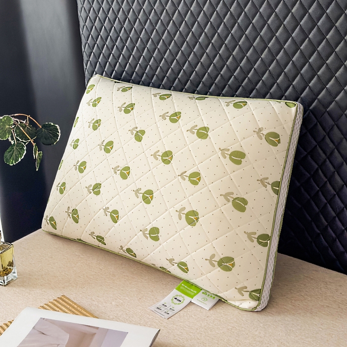 91家纺网 家纺一手货源 找家纺 蝶飞舞 2025新款小清新乳胶冰丝枕头枕芯清凉舒爽枕立体冰丝乳胶枕靓黄 果绿/900g 48*74cm