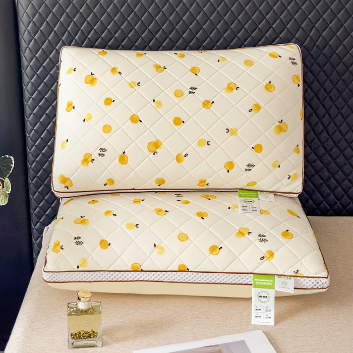 91家纺网 家纺一手货源 找家纺 （总）蝶飞舞 2025新款小清新乳胶冰丝枕头枕芯清凉舒爽枕立体冰丝乳胶枕靓黄