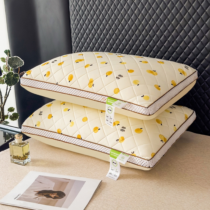 91家纺网 家纺一手货源 找家纺 （总）蝶飞舞 2025新款小清新乳胶冰丝枕头枕芯清凉舒爽枕立体冰丝乳胶枕靓黄