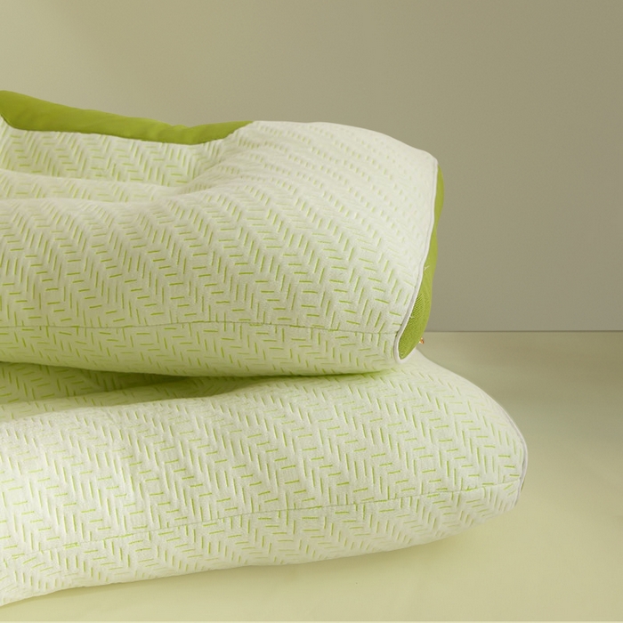 91家纺网 家纺一手货源 找家纺 蝶飞舞 2025新款针织棉竹炭抑菌护颈枕牵引枕枕头枕芯 竹绿色 48*74cm/1000