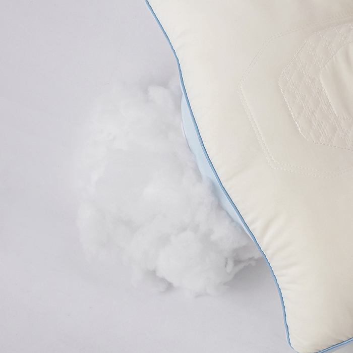 91家纺网 家纺一手货源 找家纺 蝶飞舞 2025新款羊绒蛋白枕头枕芯直播专供立体刺绣护颈枕芯 羊绒蛋白枕浅蓝色900g 48*74cm