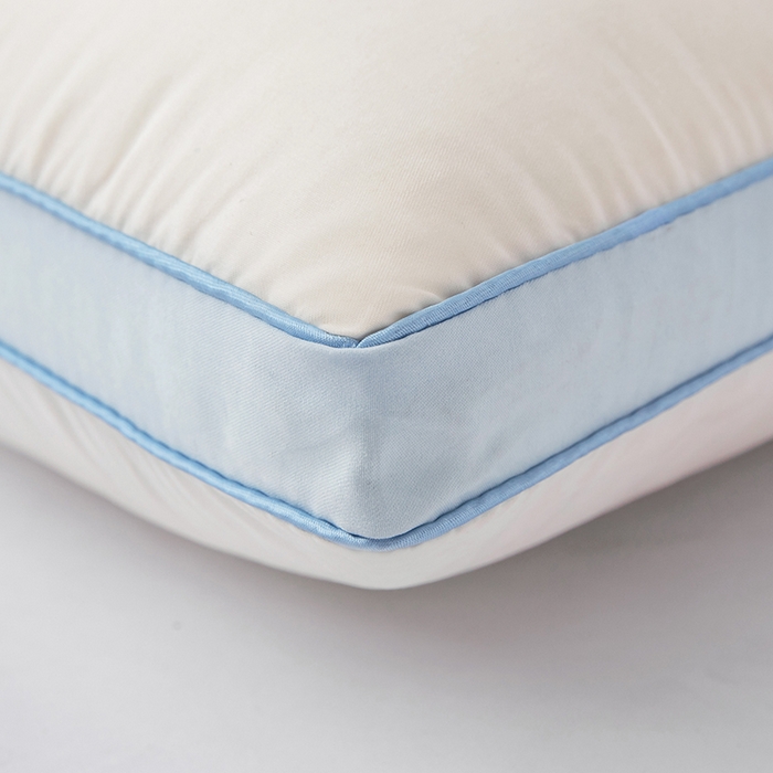 91家纺网 家纺一手货源 找家纺 蝶飞舞 2025新款羊绒蛋白枕头枕芯直播专供立体刺绣护颈枕芯 羊绒蛋白枕浅蓝色1000g 48*74cm