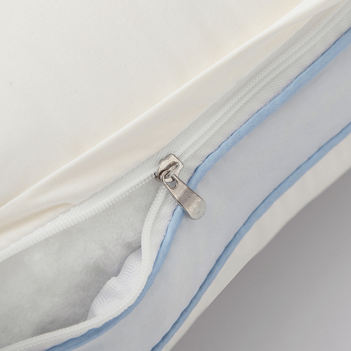 91家纺网 家纺一手货源 找家纺 蝶飞舞 2025新款羊绒蛋白枕头枕芯直播专供立体刺绣护颈枕芯 羊绒蛋白枕浅蓝色800g 48*74cm