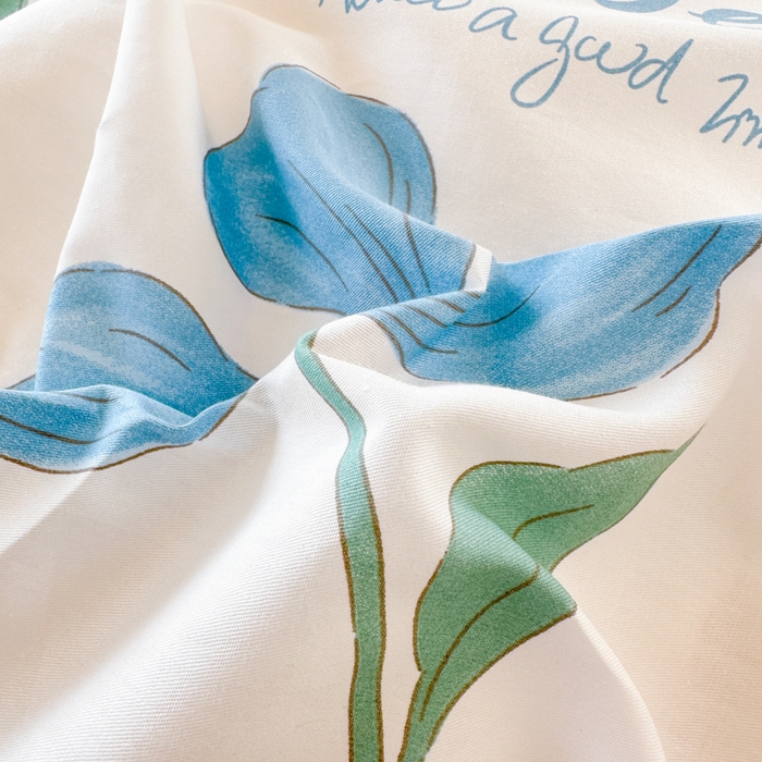 91家纺网 家纺一手货源 找家纺 小叮当家纺仓储工厂店 （爆款花型 长期款 不断货）2025年新款小清新印花条纹卡通花卉纯棉全棉单品系列--单被套 芙蓉出水AA