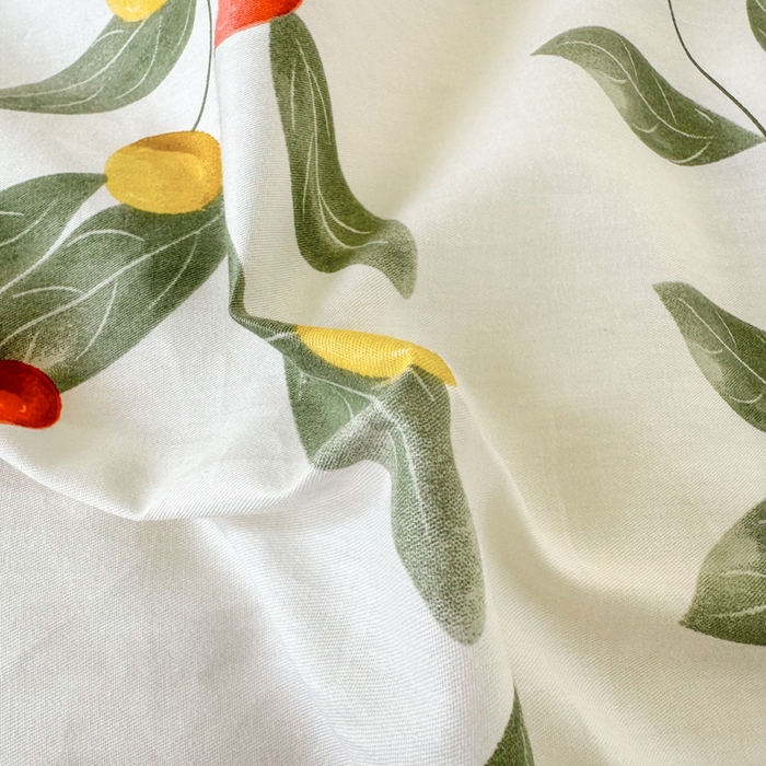 91家纺网 家纺一手货源 找家纺 小叮当家纺仓储工厂店 （爆款花型 长期款 不断货）2025年新款小清新印花条纹卡通花卉纯棉全棉单品系列--单被套 花果