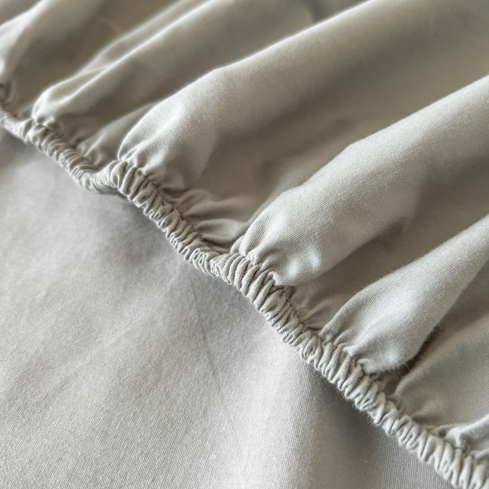 91家纺网 家纺一手货源 找家纺 暖芯优选 2025新款40S13376纯色全棉水洗棉单品系列床笠单件-单床笠 浅灰