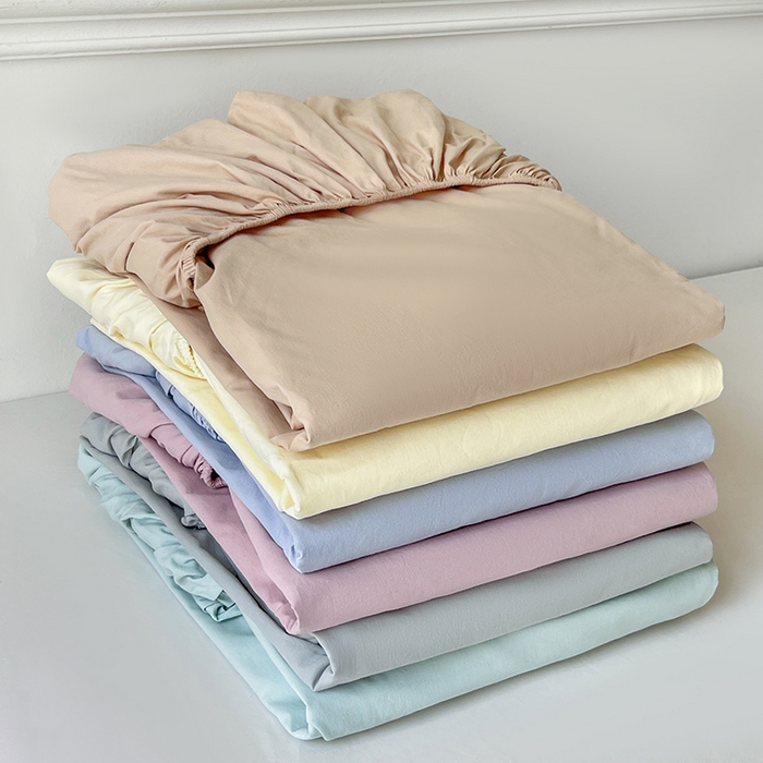 91家纺网 家纺一手货源 找家纺 （总）暖芯优选 2025新款40S13376纯色全棉水洗棉单品系列床笠单件-单床笠