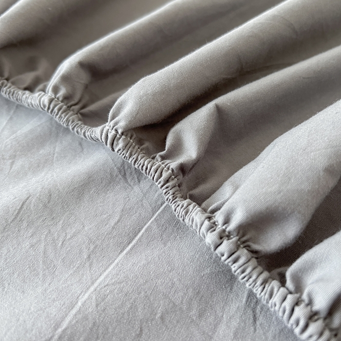 91家纺网 家纺一手货源 找家纺 暖芯优选 2025新款40S13376纯色全棉水洗棉单品系列床笠单件-单床笠 深灰