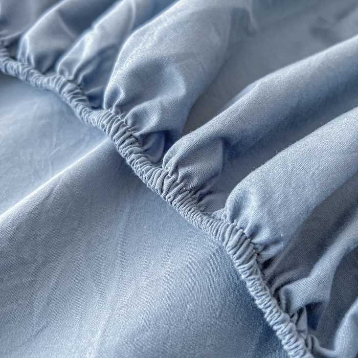 91家纺网 家纺一手货源 找家纺 暖芯优选 2025新款40S13376纯色全棉水洗棉单品系列床笠单件-单床笠 深蓝