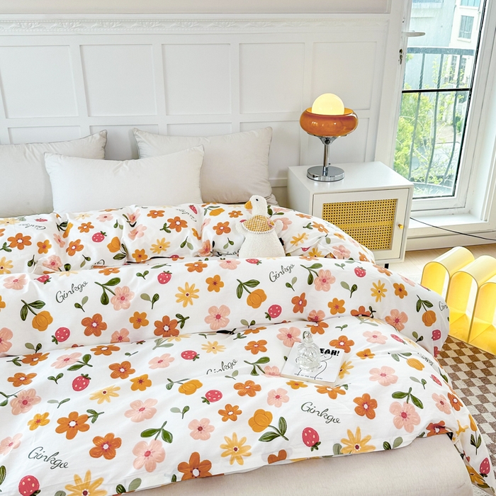 91家纺网 家纺一手货源 找家纺 小叮当家纺仓储工厂店 （爆款花型 长期款 不断货）2025年新款小清新印花条纹卡通花卉纯棉全棉单品系列--单被套 花期AA