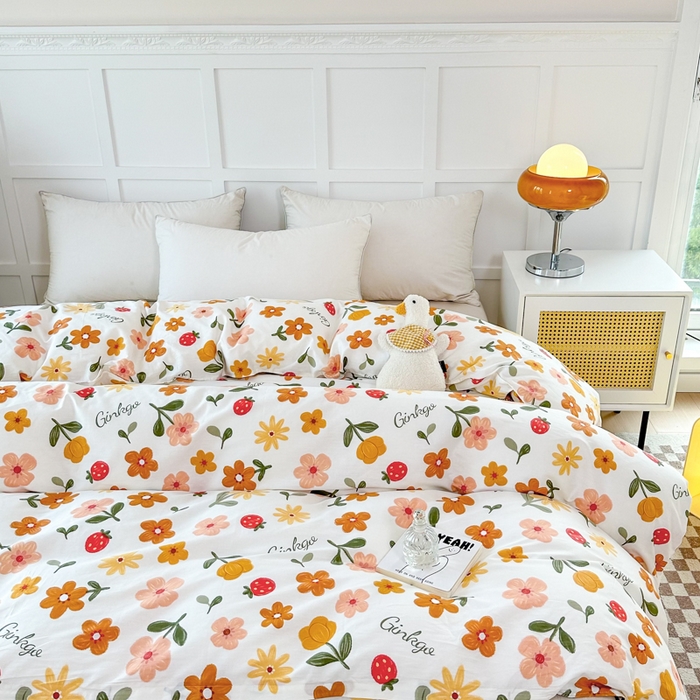 91家纺网 家纺一手货源 找家纺 小叮当家纺仓储工厂店 （爆款花型 长期款 不断货）2025年新款小清新印花条纹卡通花卉纯棉全棉单品系列--单被套 花期AA