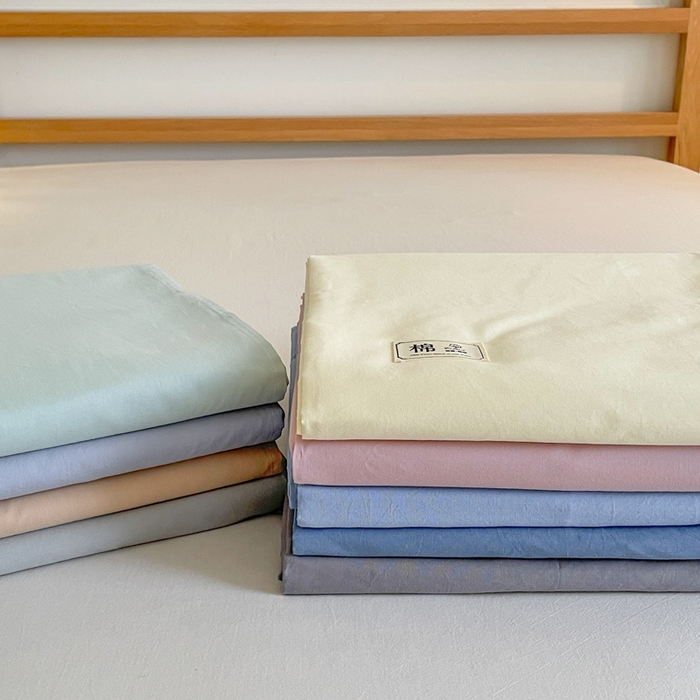 91家纺网 家纺一手货源 找家纺 （总）暖芯优选 2025新款40S13376纯色全棉水洗棉单品系列床单单件-单床单