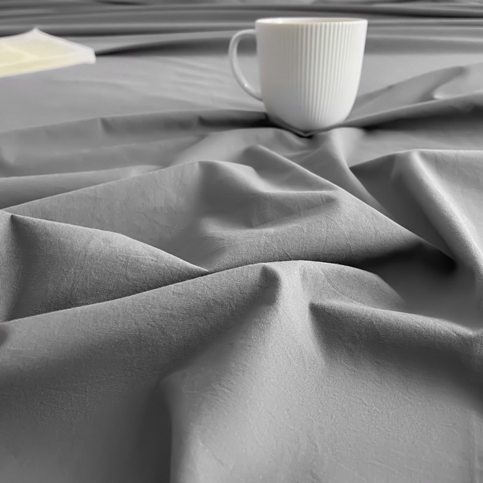 91家纺网 家纺一手货源 找家纺 暖芯优选 2025新款40S13376纯色全棉水洗棉单品系列床单单件-单床单 深灰