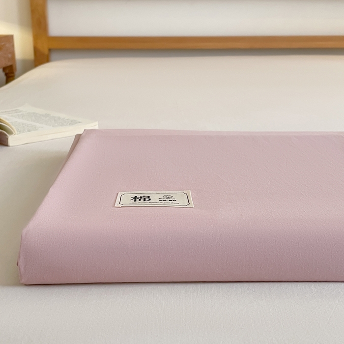 91家纺网 家纺一手货源 找家纺 暖芯优选 2025新款40S13376纯色全棉水洗棉单品系列床单单件-单床单 豆沙