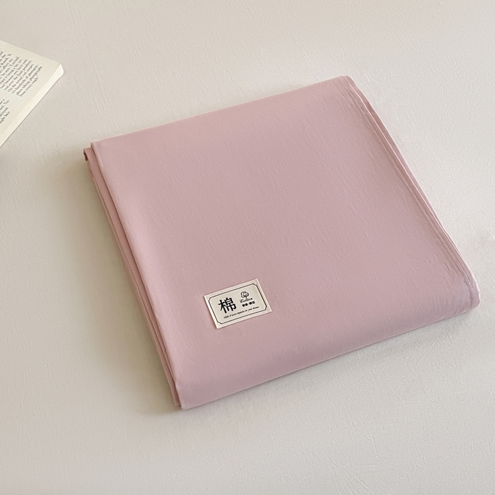 91家纺网 家纺一手货源 找家纺 暖芯优选 2025新款40S13376纯色全棉水洗棉单品系列床单单件-单床单 豆沙