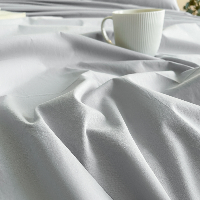 91家纺网 家纺一手货源 找家纺 暖芯优选 2025新款40S13376纯色全棉水洗棉单品系列床单单件-单床单 浅灰